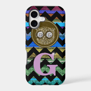 custom cute owl chevron & stripes