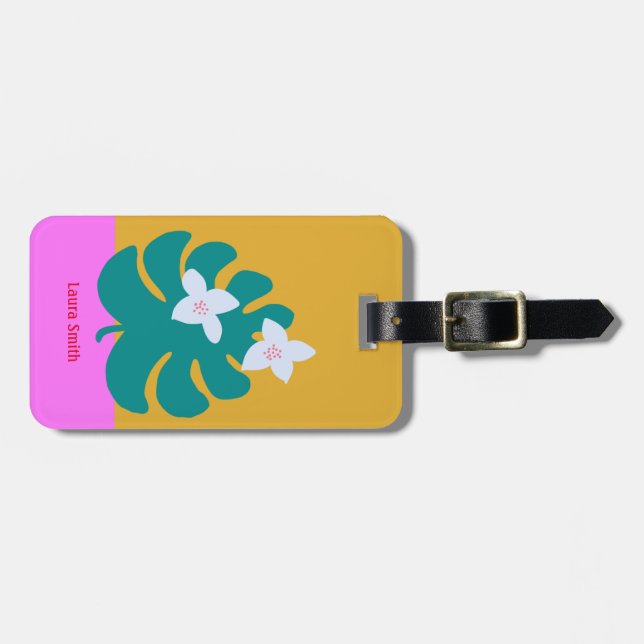 Custom cute palm name yellow Tag (Front Horizontal)