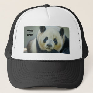 Custom Cute Panda Looking Own Text Name Printed  Trucker Hat