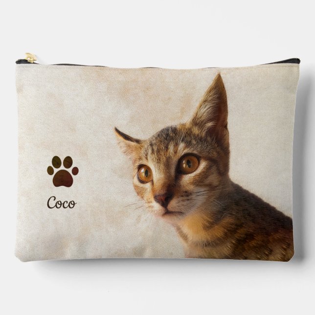 Custom Cute Pet Kitten Cat Photo Template Accessory Pouch (Front)