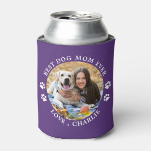 Custom Cute Pet Photo Paw Prints Best Dog Mum Ever Can Cooler