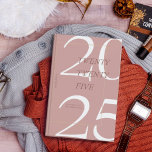 Custom Cute Pink Minimal 2025 Calendar  Planner<br><div class="desc">Stay organised in style with this elegant 2025 Zazzle planner. Featuring a modern, minimalist design with soft, earthy tones and a bold "2025" on the cover, this planner is perfect for keeping track of your daily schedule, goals, and important events. The sleek spiral binding ensures easy use, while the customisable...</div>