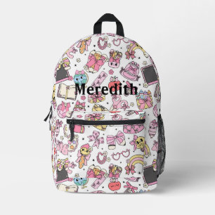 Custom Cute Pink Retro Back To School Backpack
