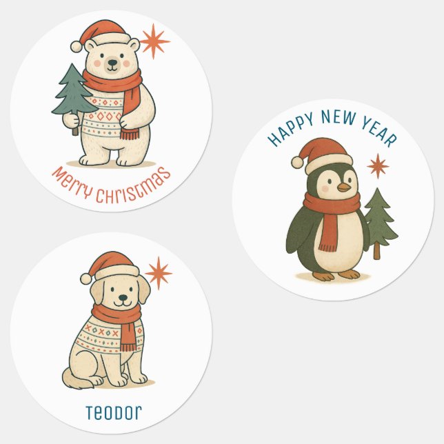 Custom Cute Polar Bear, Dog, Penguin Scandinavian (Group)