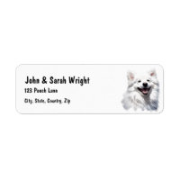 Custom Cute Samoyed Dog Address Label
