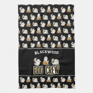 Custom Cute Spooky Ghosts Tea Towel