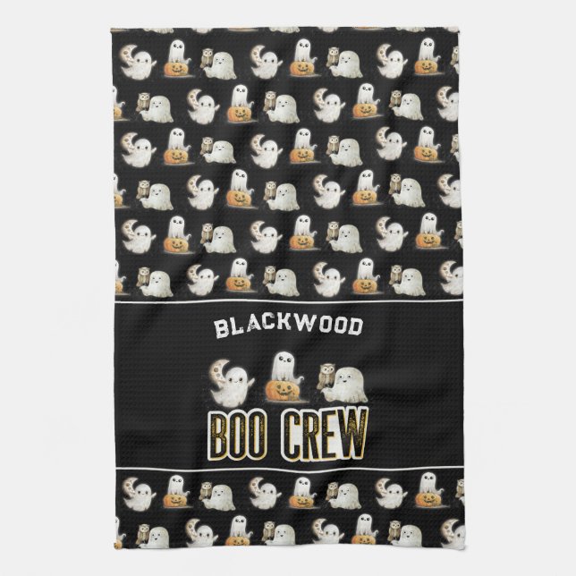 Custom Cute Spooky Ghosts Tea Towel (Vertical)