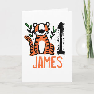 Custom Cute Tiger Birthday Card
