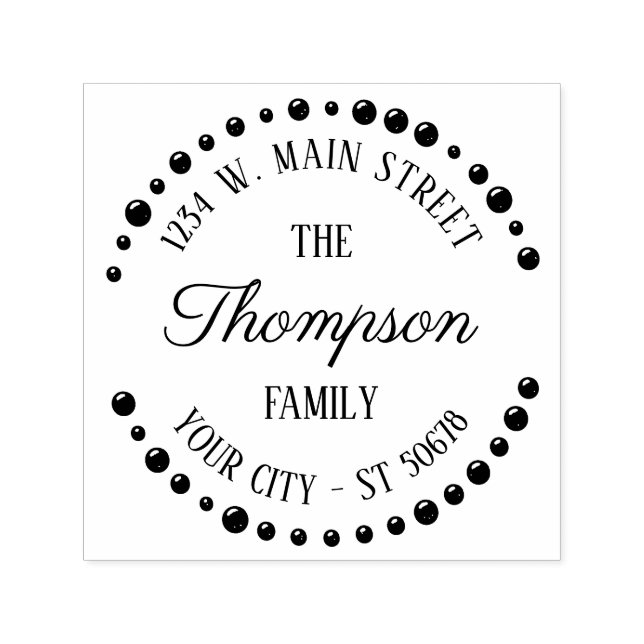 Custom Cute Trendy Modern Art Deco Circle Motif Self-inking Stamp (Design)