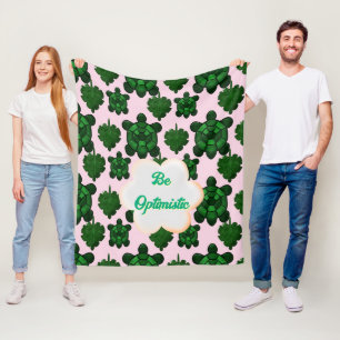 Custom Cute Turtle Leaves Seamless Pattern,  Fleece Blanket