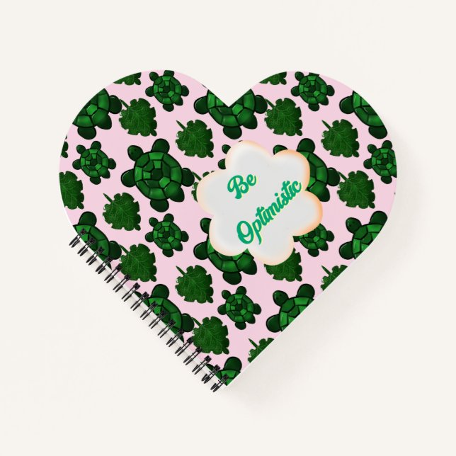 Custom Cute Turtle Leaves Seamless Pattern,  Notebook (Front)