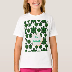 Custom Cute Turtle Leaves Seamless Pattern,  T-Shirt