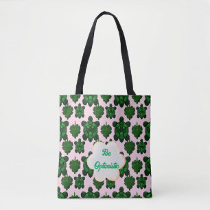 Custom Cute Turtle Leaves Seamless Pattern, Tote Bag