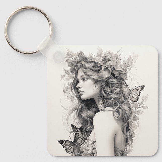 Custom Cute Two Photo Double Sided Personalised Key Ring (Front)