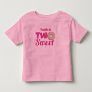 Custom Cute two sweet Doughnut 2nd birthday girls Toddler T-Shirt