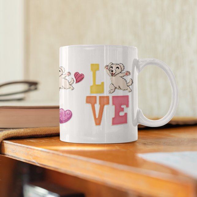 Custom Cute Valentine's Day Maltese Dog Lover Coffee Mug (Creator Uploaded)