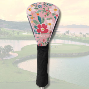 Custom Cute Vintage Flower Gifts for Women Golfers Golf Head Cover