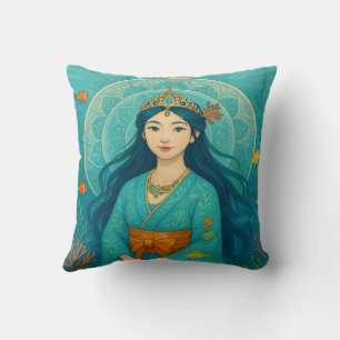 Custom Cute Whismusical Japanese Mermaid Princess Cushion