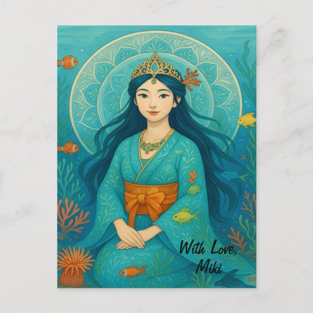 Custom Cute Whismusical Underwater Princess  Postcard (Front)