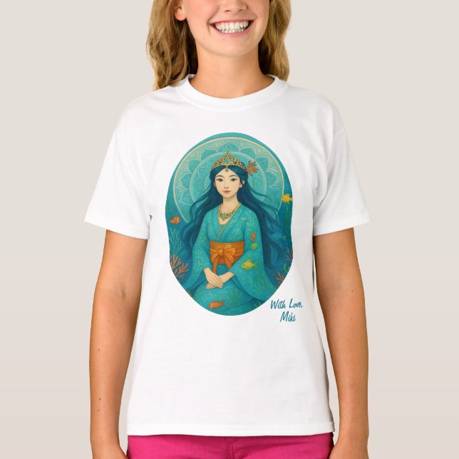 Custom Cute Whismusical Underwater Princess  T-Shirt (Front)