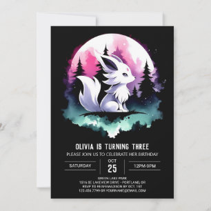 Custom Cute Wolf Birthday Invitation