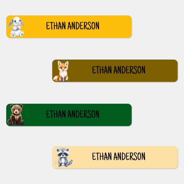 Custom Cute woodland animals with kids name (Group)
