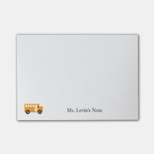 Custom Cute Yellow School Bus for Teacher Post-it Notes