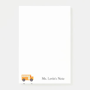 Custom Cute Yellow School Bus Notepad for Teacher