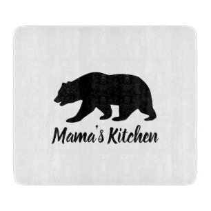 Custom cutting board gift with black bear design