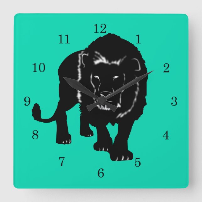 Custom CVolors Wall Clock with Lion - Art  (Front)
