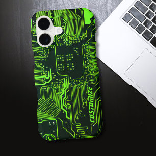 Custom Cyber Green PCB Circuit Board Tech Art