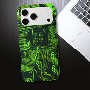 Custom Cyber Green PCB Circuit Board Tech Art