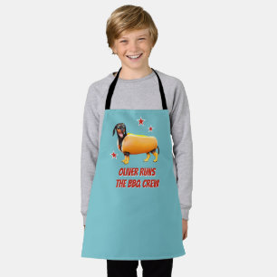 Custom Dachshund BBQ Crew Funny Wiener Dog Apron