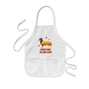 Custom Dachshund BBQ Crew Funny Wiener Dog Kids Apron