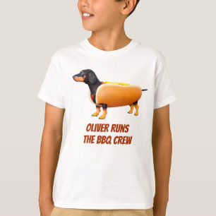 Custom Dachshund BBQ Crew Funny Wiener Dog T-Shirt