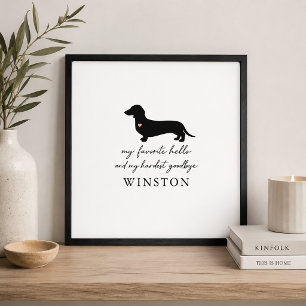 Custom Dachshund Memorial   Minimalist Dog Quote Poster