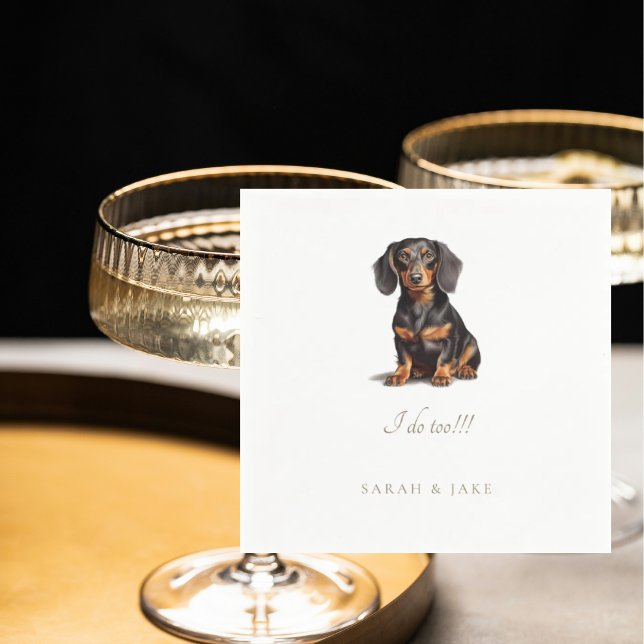 Custom Dachshund Pet Wedding Napkins (Creator Uploaded)