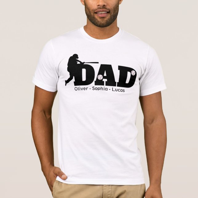 Custom Dad Baseball T-Shirt (Front)