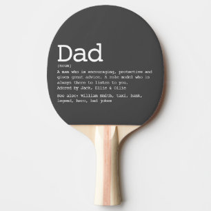 Custom Dad Definition Father's Day Grey Ping Pong Paddle