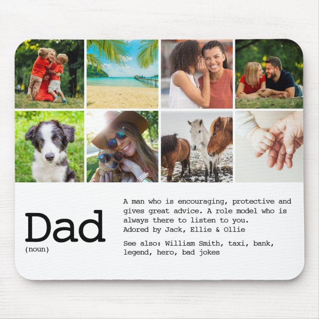 Custom Dad Definition Photo Collage Mouse Pad (Front)