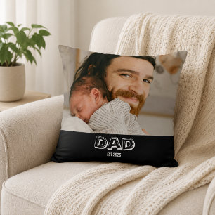 Custom Dad Est Photo Gift Father Keepsake Cushion