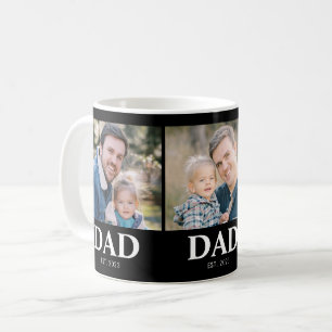 Custom Dad Established 3 Photo Fathers Day Coffee Mug