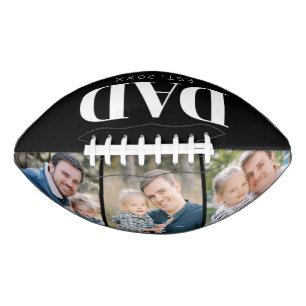 Custom Dad Established 3 Photo Fathers Day Football