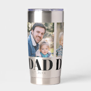 Custom Dad Established 3 Photo Fathers Day Insulated Tumbler
