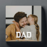 Custom Dad Established Modern Bold Photo Plaque<br><div class="desc">Custom Dad Established Modern Bold Photo Design. Replace the photo with your own of your kids and change the years to the years you became a dad.</div>