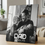 Custom Dad Established Modern Bold Photo Plaque<br><div class="desc">White Dad Established Modern Bold Photo Design. Replace the photo with your own of your kids and change the years to the years you became a dad.</div>