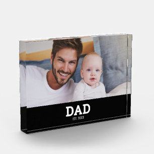 Custom Dad Established Modern Photo Block