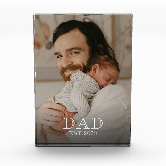 Custom Dad Established Photo  Block (Front)