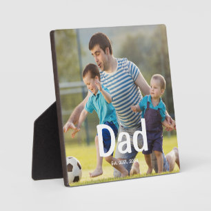 Custom Dad Established Photo Plaque