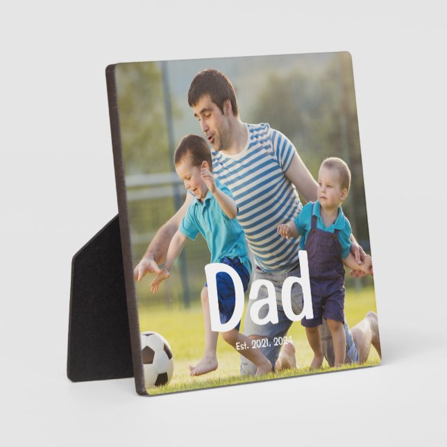 Custom Dad Established Photo Plaque (Front)